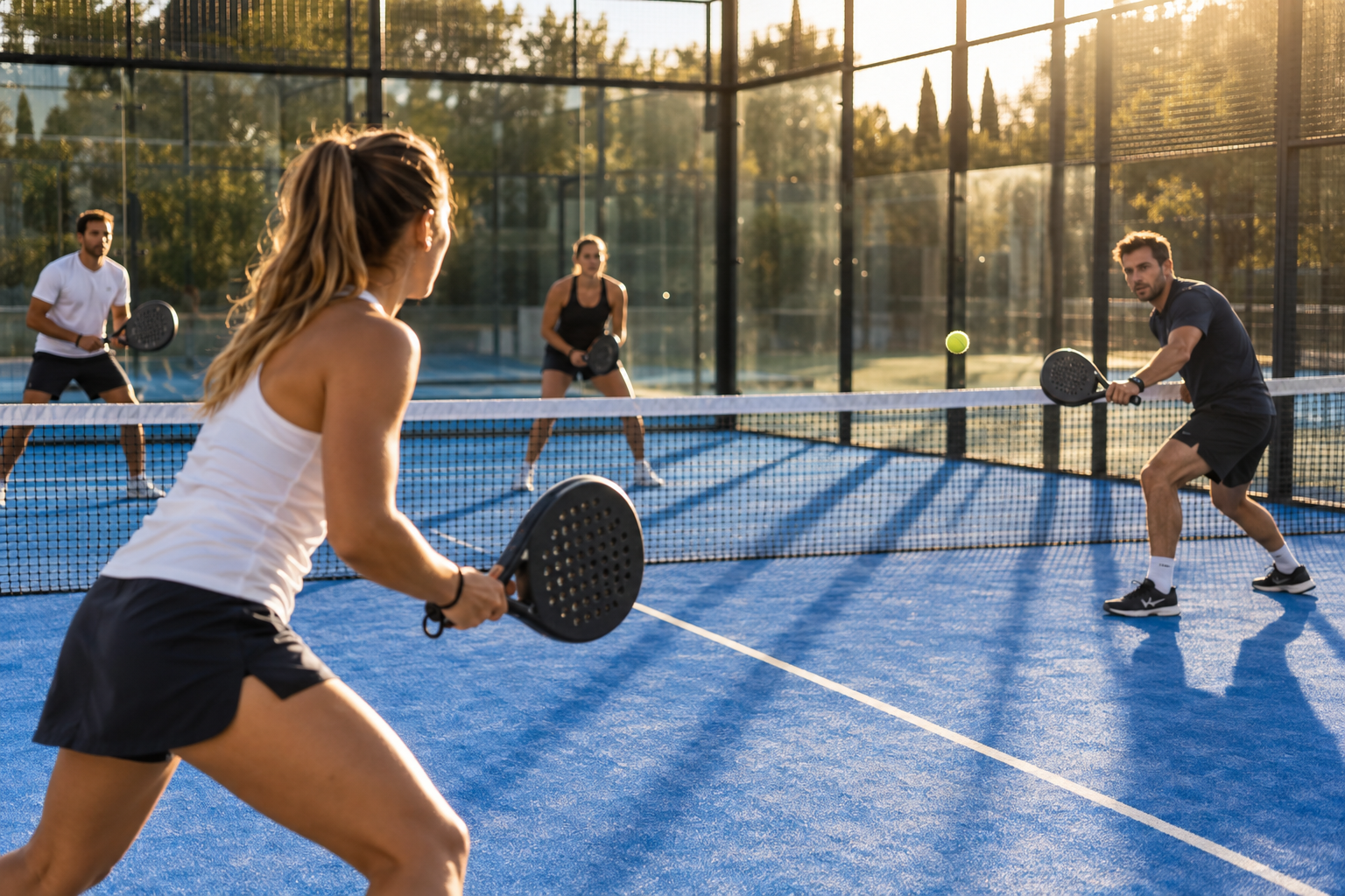 Freizeitspieler auf einem Padelplatz
